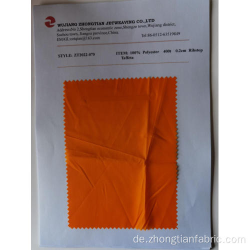 100% Polyester 400T 0,2 cm Ribstop Taffeta